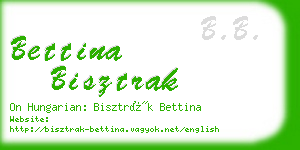 bettina bisztrak business card